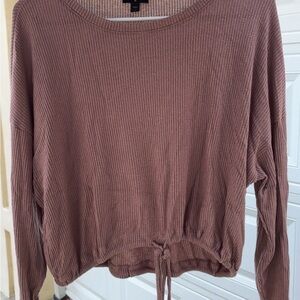 Express Mauve Ribbed Knit Top